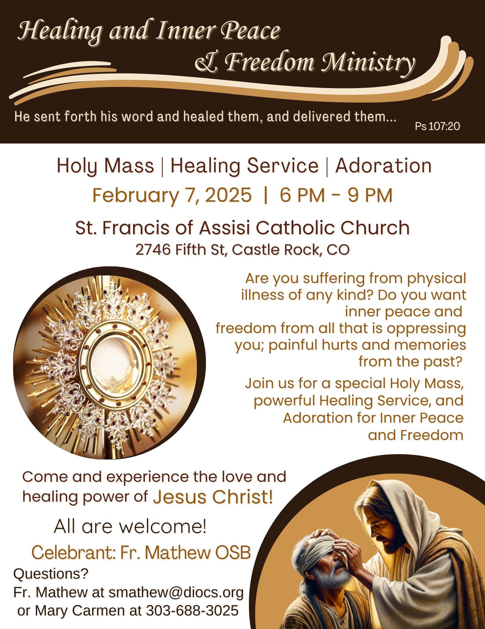 Healing Mass Sponsored by Healing and Inner Peace Freedom Ministry 